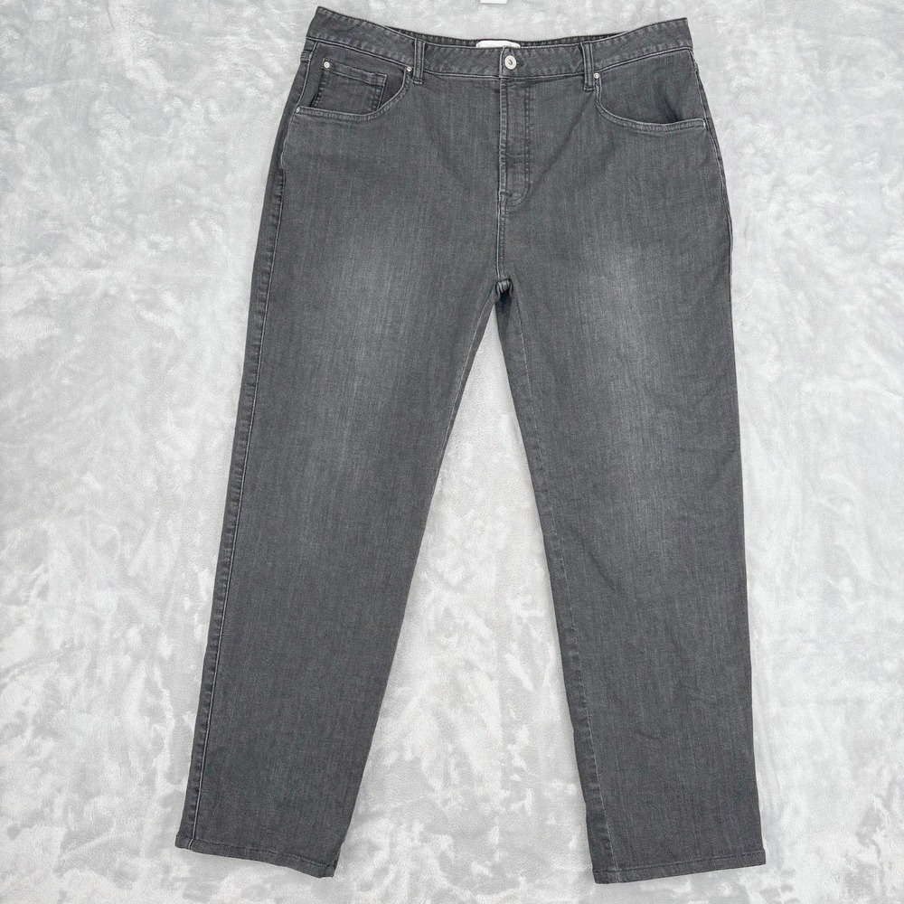 SENE Men's Jeans Straight Leg 38x29 Denim Dark Gray Charcoal Wash Classic Casual